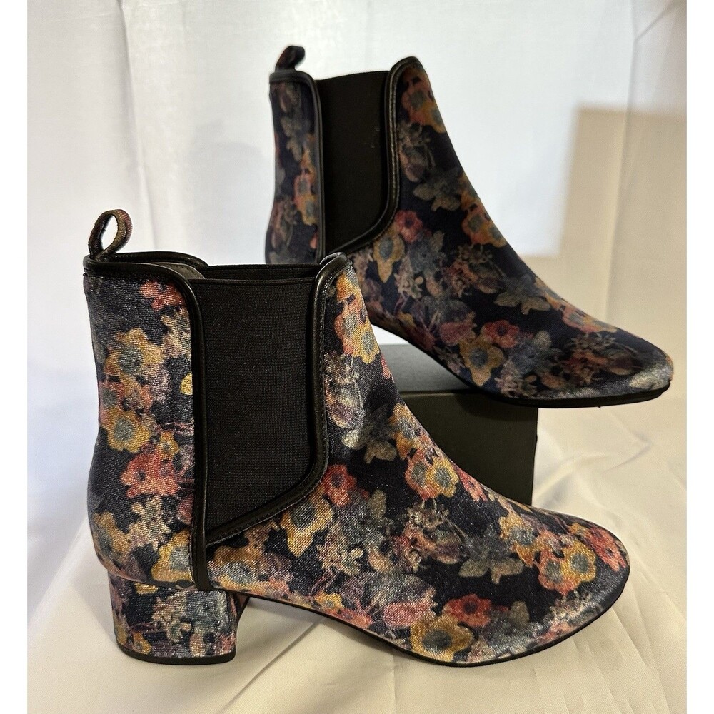 Yosi Samra Floral Penelope Chelsea Style Ankle Boots Size 9 US / 8.5 UK  EU 39